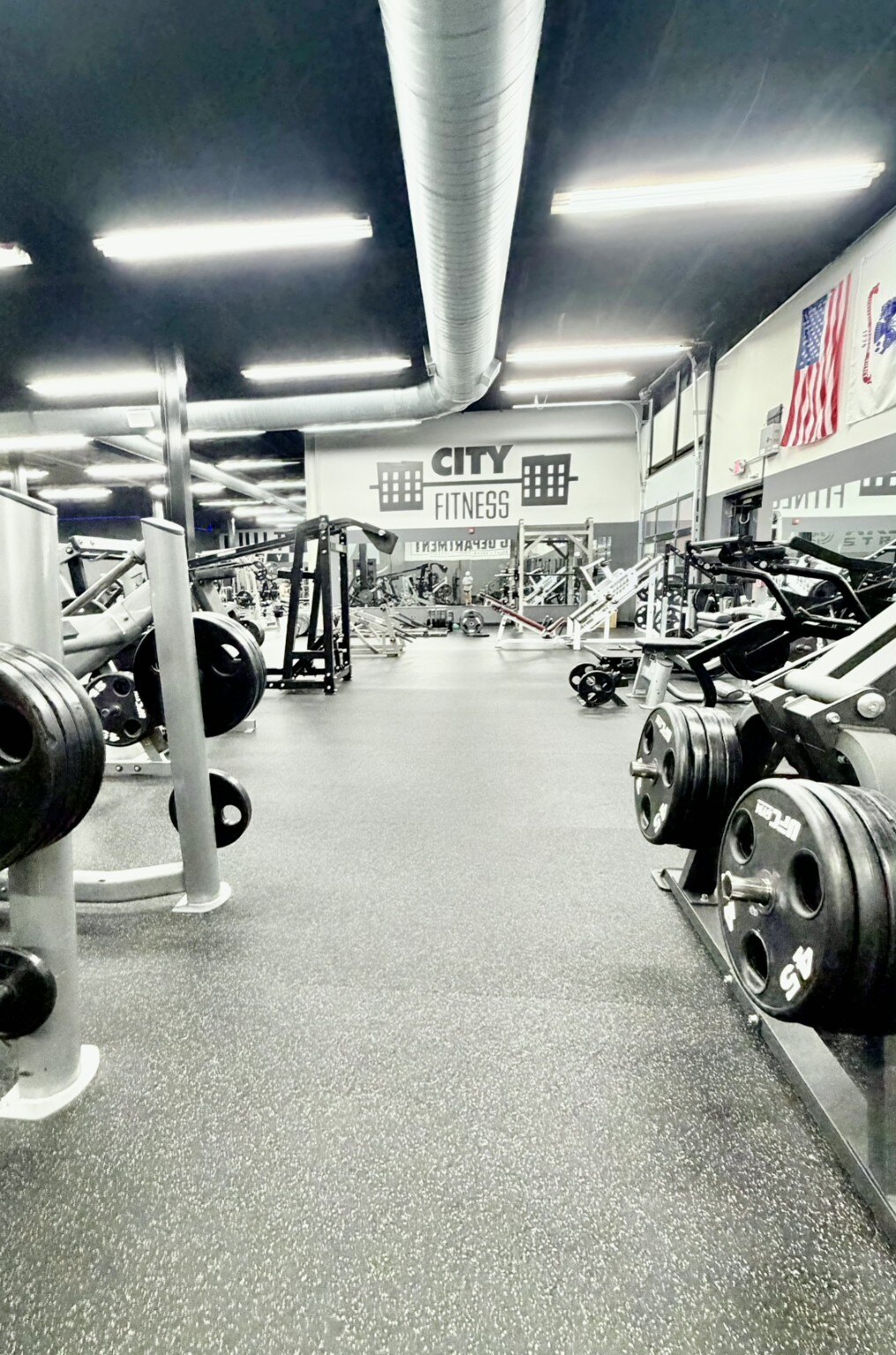 A view across the City Fitness gym floor at City Fitness in Lexington, NC